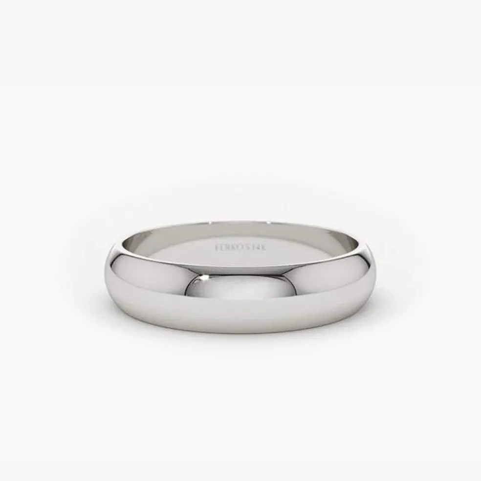 14k Classic Dome 4MM Unisex Wedding Ring