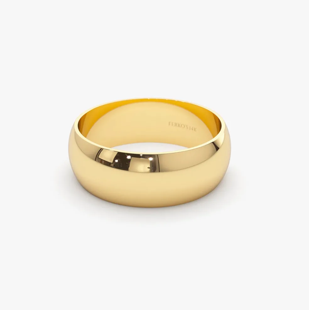 14k Classic 6MM Dome Wedding Ring