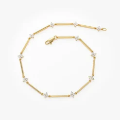 14k Clover Setting Diamond Infinity Bracelet
