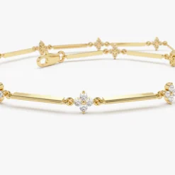 14k Clover Setting Diamond Infinity Bracelet