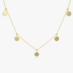14k Coin Disc Choker Necklace