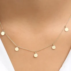 14k Coin Disc Choker Necklace