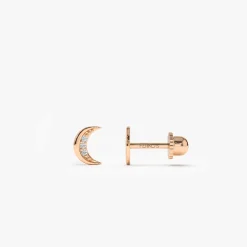 14k Crescent Moon Helix Piercing