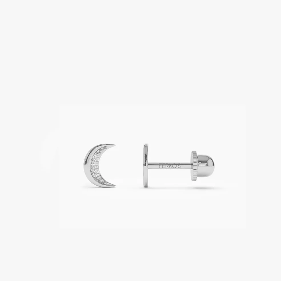 14k Crescent Moon Helix Piercing