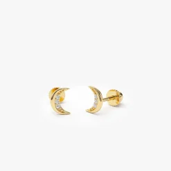 14k Crescent Moon Helix Piercing