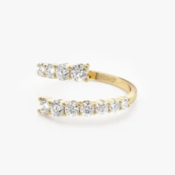 14k Cross Over Graduated Diamond Wrap Ring