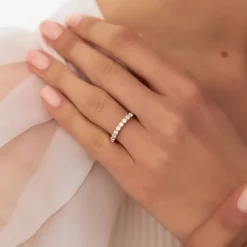 14k 0.55ctw 9 Stone Basket Setting Diamond Wedding Ring