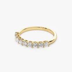 14k 0.55ctw 9 Stone Basket Setting Diamond Wedding Ring