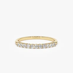 14k 0.30ctw 11 Stone Basket Setting Diamond Wedding Ring