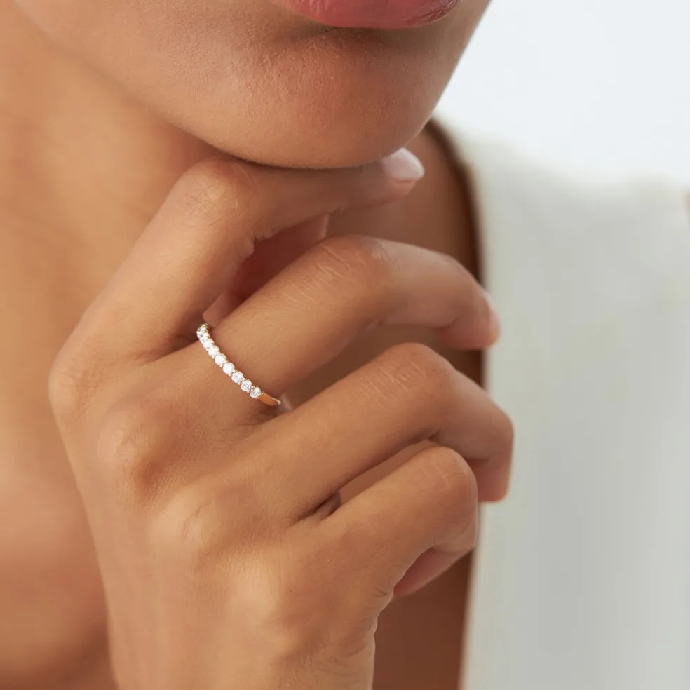 14k 0.30ctw 11 Stone Basket Setting Diamond Wedding Ring