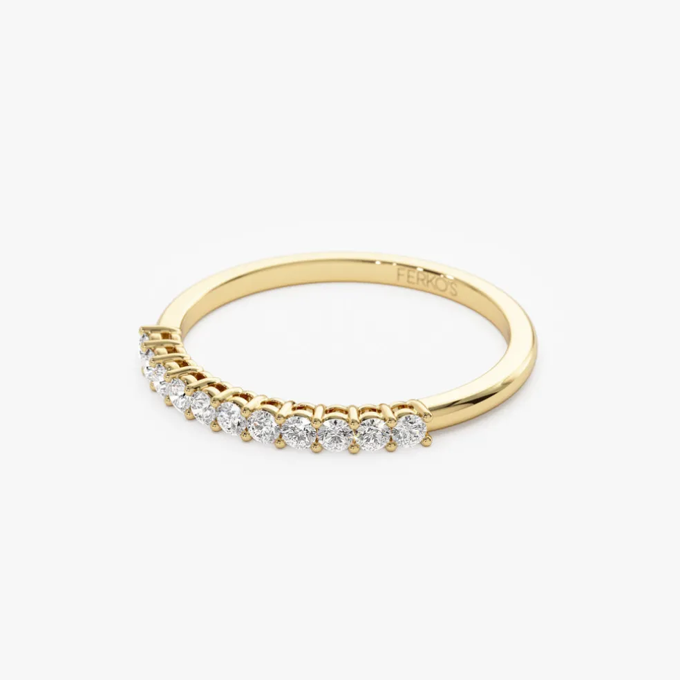 14k 0.30ctw 11 Stone Basket Setting Diamond Wedding Ring