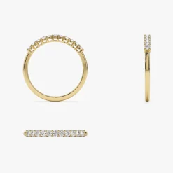 14k 0.30ctw 11 Stone Basket Setting Diamond Wedding Ring