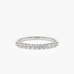 14k 0.30ctw 9 Stone Basket Setting Diamond Wedding Ring