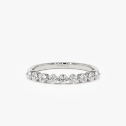 14k 0.55ctw 9 Stone Shared Prong Diamond Wedding Band