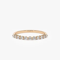 14k 0.30ctw 11 Stone Shared Prong Diamond Wedding Band