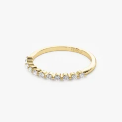 14k 0.30ctw 11 Stone Shared Prong Diamond Wedding Band