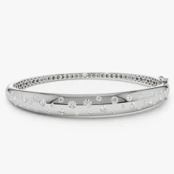 14k 1.20ctw Dome Floating Diamond Bangle Bracelet