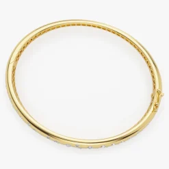 14k 1.20ctw Dome Floating Diamond Bangle Bracelet