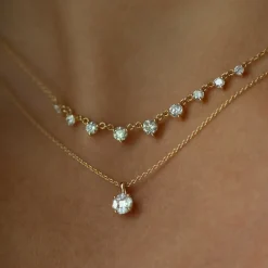14k 0.25ctw Illusion Setting Brilliant Diamond Necklace