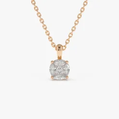 14k 0.25ctw Illusion Setting Brilliant Diamond Necklace