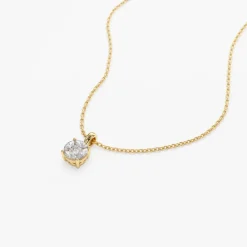 14k 0.25ctw Illusion Setting Brilliant Diamond Necklace