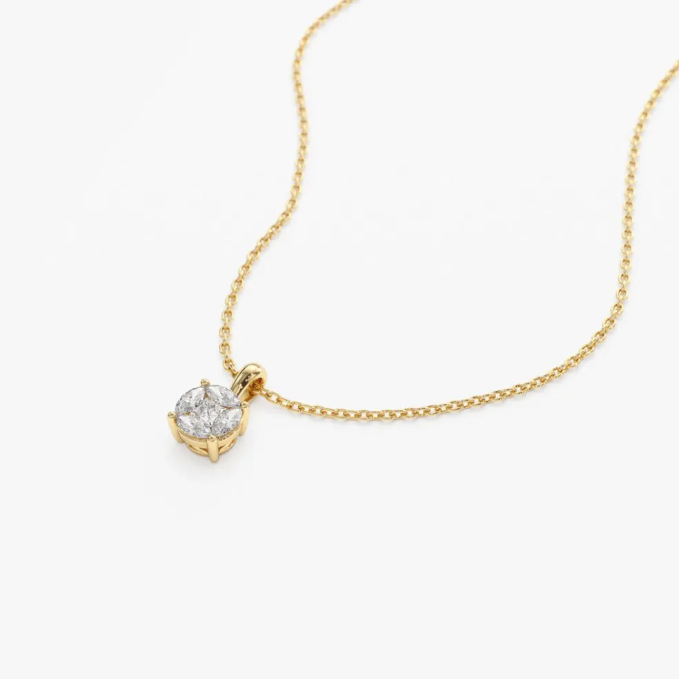 14k 0.25ctw Illusion Setting Brilliant Diamond Necklace