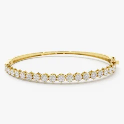 14k 1.15ctw Luxurious Cluster Diamond Bangle