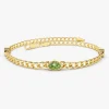 14k Cuban Link Bracelet w/ Bezel Setting Peridot