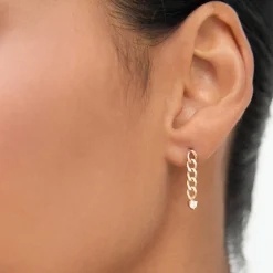14k Cuban Link Diamond Earrings