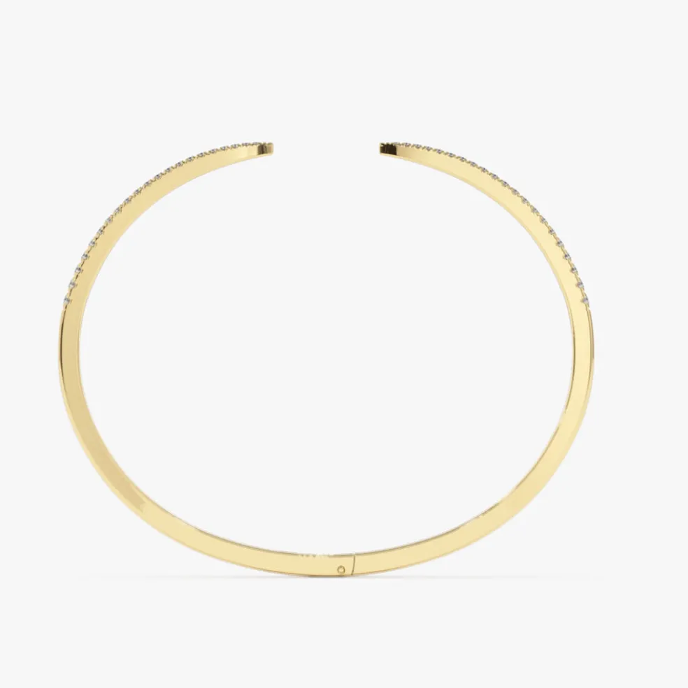 14k Cuff Diamond Bangle Bracelet 0.50 ctw