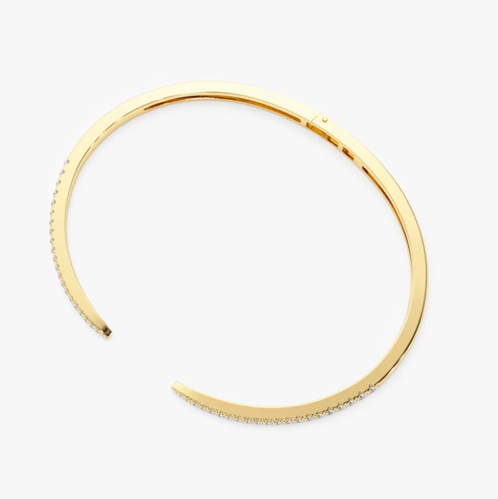 14k Cuff Diamond Bangle Bracelet 0.50 ctw