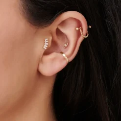 14k Curved Baguette Helix Piercing