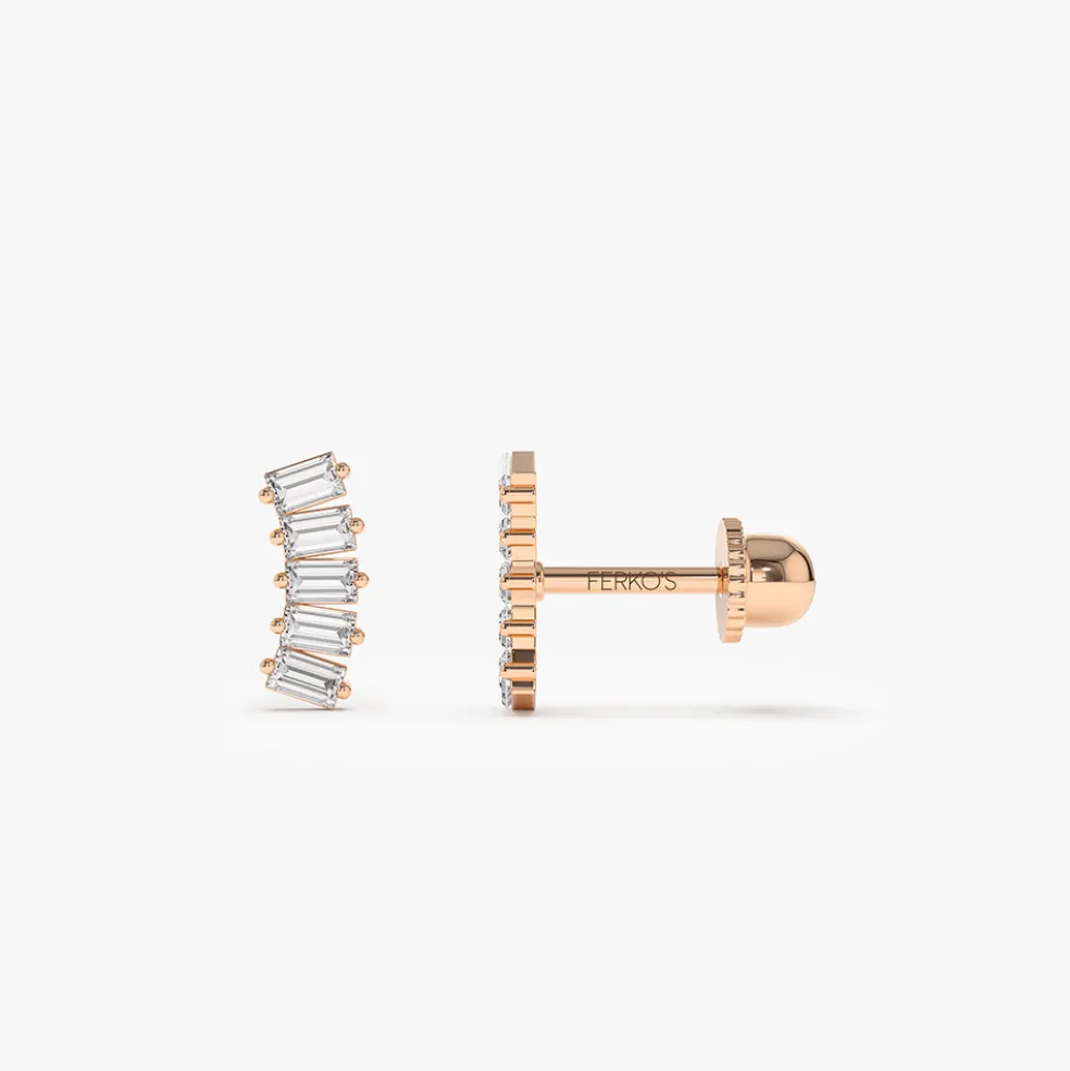 14k Curved Baguette Helix Piercing
