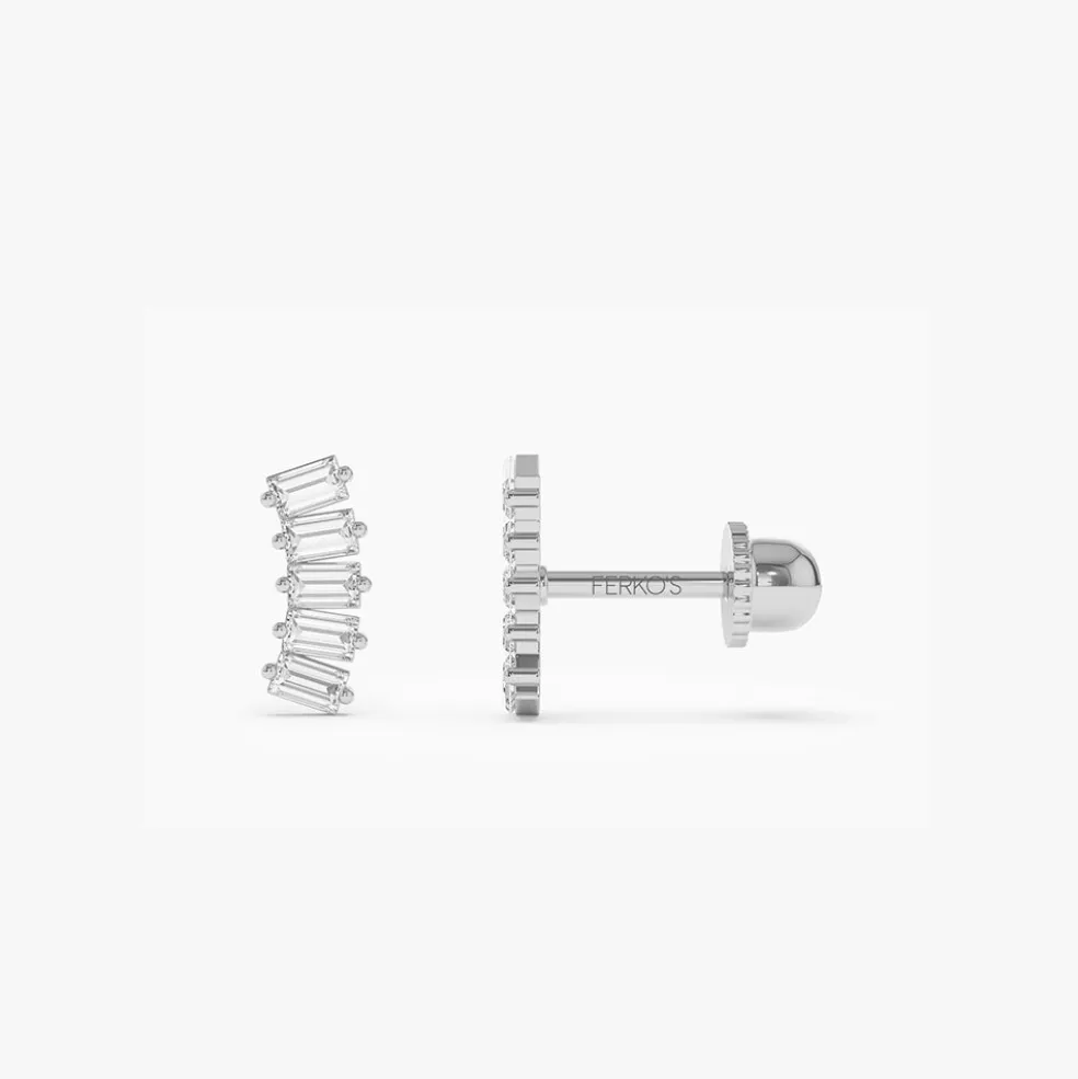 14k Curved Baguette Helix Piercing