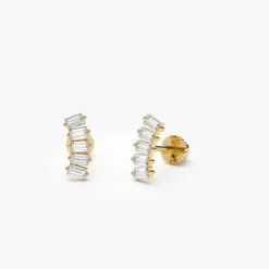 14k Curved Baguette Helix Piercing