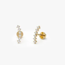 14k Curved Diamond Cluster Helix Piercing