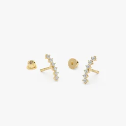 14k Curved Diamond Cluster Helix Piercing