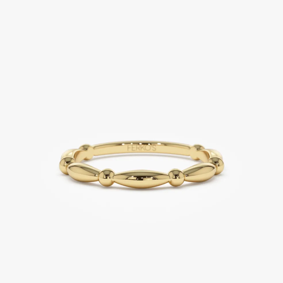 14K Cute Bead Stacking Band