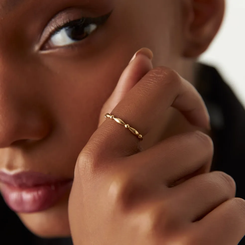 14K Cute Bead Stacking Band