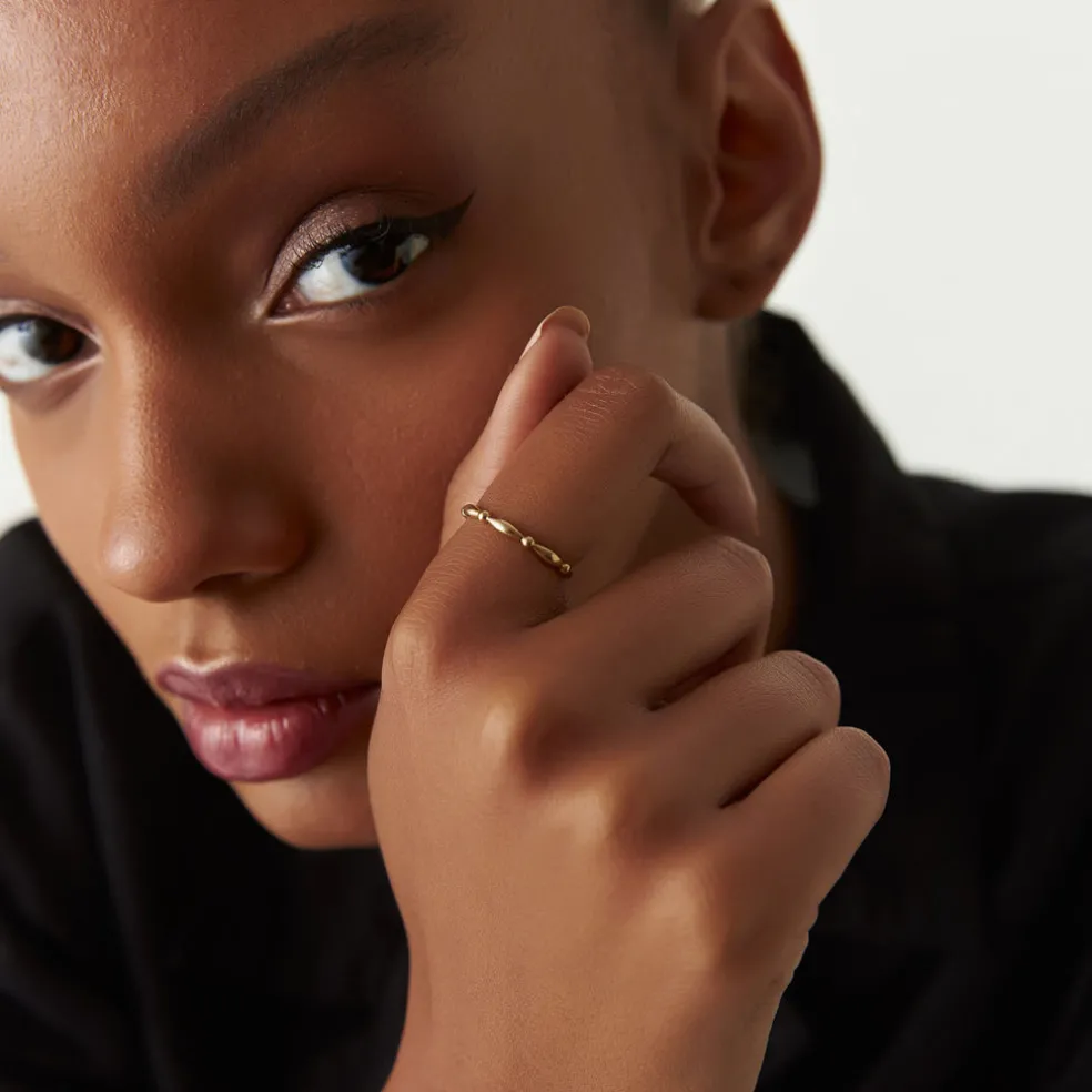 14K Cute Bead Stacking Band
