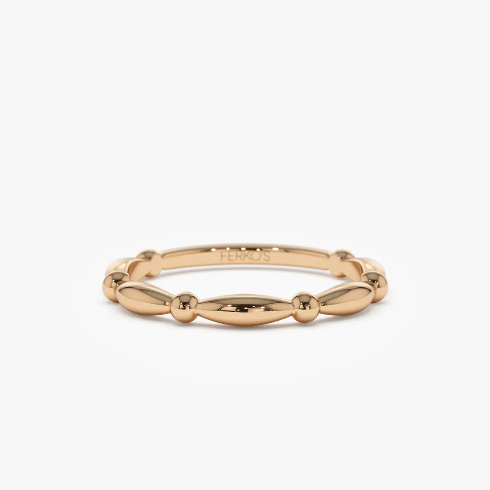 14K Cute Bead Stacking Band