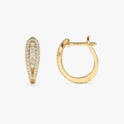 14k Cute Diamond Huggie Earrings