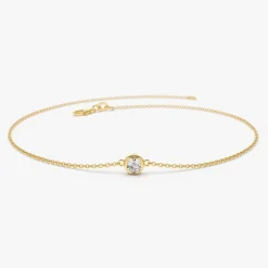 14K Dainty Diamond Solitaire Bracelet