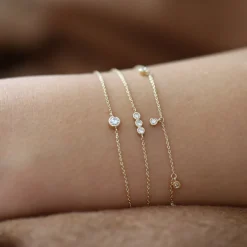 14K Dainty Diamond Solitaire Bracelet