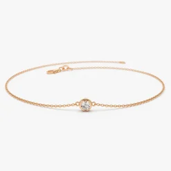14K Dainty Diamond Solitaire Bracelet