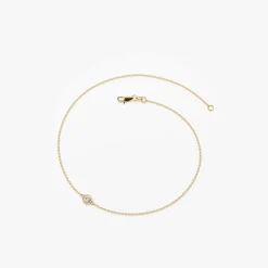14K Dainty Diamond Solitaire Bracelet