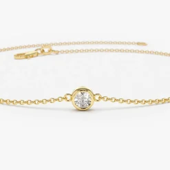 14K Dainty Diamond Solitaire Bracelet