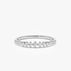 14k Dainty Graduating Diamond Wedding Ring
