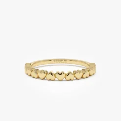 14k Dainty Heart Stacking Gold Ring