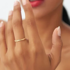 14k Dainty Heart Stacking Gold Ring